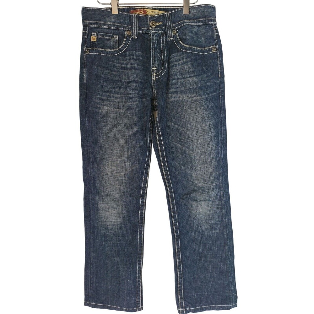 Big Star Pioneer Jeans 29 Mens Mid Rise Bootcut Dark Wash Thich Stitch Bottoms